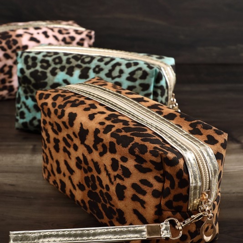 Leopard print Make up bag - CAMEL - Picture 3 of 3